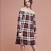 Anthropologie Dresses | Anthropologie Plaid Off The Shoulder Mini Dress | Color: Red | Size: Xs