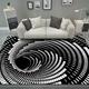 EUYXCRV 3D Vision Living Room Carpet Coffee Table Mat Black And White Three-Dimensional Graphic Carpet, Creative Bedroom Bedside Blanket 160 x 230 cm