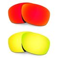 HKUCO Mens Replacement Lenses For Oakley Ten X Red/24K Gold Sunglasses