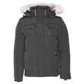 MENS PARKA PARKER PADDED LINED WINTER DOWN INSULATED JACKET FAUX FUR HOOD S-2XL (M, Black)