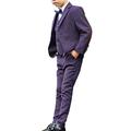 Boys Suit 3 Pieces Purple Wedding Formal Page Boy Prom Tuxedo Suit Blazer Tie Trouser Aged 6-7 Years