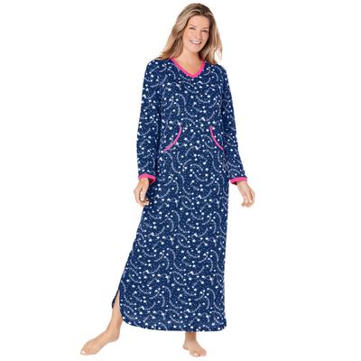Plus Size Women's Long Printed Sleep Shirt by Dreams & Co. in Evening Blue Stars (Size 26/28) Nightgown