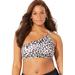Plus Size Women's Virtuoso One Shoulder Bikini Top by Swimsuits For All in Snow Leopard (Size 22)