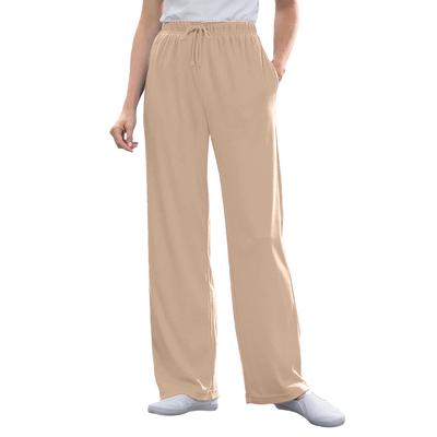 Plus Size Women's Sport Knit Straight Leg Pant by Woman Within in New Khaki (Size 2X)