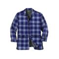 Men's Big & Tall Flannel Full Zip Snap Closure Renegade Shirt Jacket by Boulder Creek in Navy Plaid (Size 5XL)