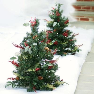 3' Pre-Lit Decorated Stake Tree by BrylaneHome in Multi