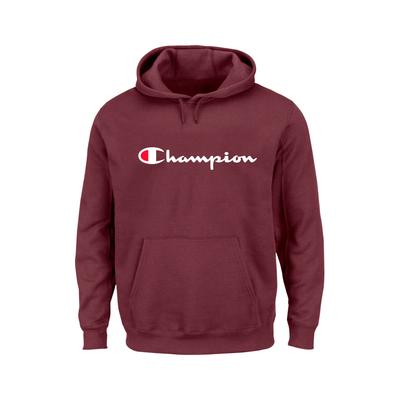Men's Big & Tall Script Hoodie by Champion in Maroon (Size 4XLT)