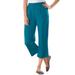 Plus Size Women's 7-Day Knit Capri by Woman Within in Deep Teal (Size 2X) Pants
