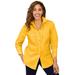 Plus Size Women's Stretch Cotton Poplin Shirt by Jessica London in Sunset Yellow (Size 32 W) Button Down Blouse