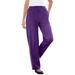 Plus Size Women's 7-Day Knit Ribbed Straight Leg Pant by Woman Within in Radiant Purple (Size 1X)