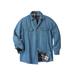 Men's Big & Tall Flannel-Lined Twill Shirt Jacket by Boulder Creek® in Bleach Denim (Size 7XL)