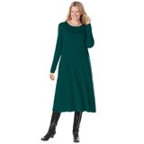 Plus Size Women's Thermal Knit A-Line Dress by Woman Within in Emerald Green (Size 5X)