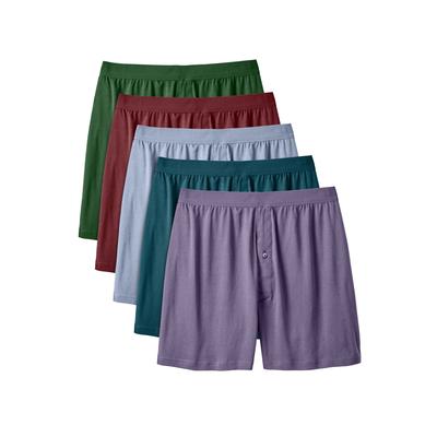 Men's Big & Tall Cotton Boxers 5-Pack by KingSize in Assorted Colors (Size 3XL)