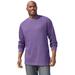 Men's Big & Tall Waffle-Knit Thermal Crewneck Tee by KingSize in Heather Dark Purple (Size 8XL) Long Underwear Top