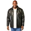 Men's Big & Tall Embossed leather jacket by KingSize in Black (Size 5XL)