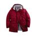 Men's Big & Tall Boulder Creek Fleece-Lined Parka with Detachable Hood and 6 Pockets by Boulder Creek in Rich Burgundy (Size 8XL) Coat