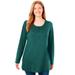 Plus Size Women's Perfect Long-Sleeve Henley Tee by Woman Within in Emerald Green (Size 1X) Shirt