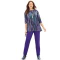 Plus Size Women's AnyWear Tunic by Catherines in Rain Print (Size 6X)