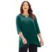 Plus Size Women's AnyWear Keyhole Tunic by Catherines in Emerald Green (Size 4X)