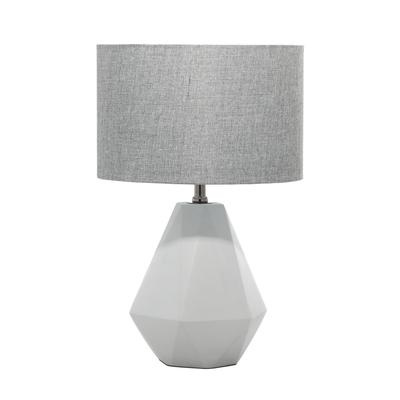 Light Grey Ceramic Transitional Table Lamp by Quinn Living in Grey