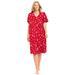 Plus Size Women's Print Sleepshirt by Dreams & Co. in Classic Red Winter Snow (Size 5X/6X) Nightgown