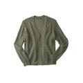 Men's Big & Tall Shaker Knit V-Neck Cardigan Sweater by KingSize in Olive (Size 9XL)