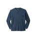 Men's Big & Tall Thermal Pocket Longer-Length Henley by Boulder Creek® in Heather Navy (Size 7XL) Long Underwear Top