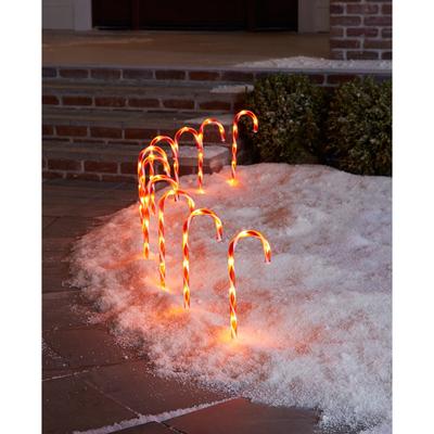 CANDY CANE PATHWAY LIGHTS, SET OF 10 by BrylaneHome in Candy Cane