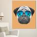 Design Art Animal Funny Dog w/ Blue Glasses - Graphic Art Print Canvas/Metal in Gray/Orange | 40 H x 30 W x 1.5 D in | Wayfair PT13169-30-40