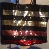 Victoria's Secret Bags | Black Silver Gold And Pink Sequins Victoria’s Secret Bag. | Color: Black/Pink | Size: Os