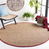 White 36 x 0.5 in Area Rug - George Oliver Debroh Natural/Red Area Rug Bamboo Slat & Seagrass | 36 W x 0.5 D in | Wayfair