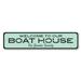 Lizton Sign Shop, Inc Welcome To Our Boat House Custom Aluminum Sign Metal in Black/Gray/Green | 4 H x 18 W x 0.04 D in | Wayfair 1795-A418