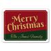 Lizton Sign Shop, Inc Vintage Merry Christmas Metal Sign Metal in Gray/Green/Red | 10 H x 14 W x 0.04 D in | Wayfair 1062-A1014