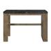 Gracie Oaks Damitris Counter Heigh Table In Marble & Oak Finish Wood in Brown | 36 H x 24 W x 51 D in | Wayfair 5CE2FF027F5947B78EC767923574068D