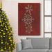 The Holiday Aisle® Snowflakes On I Premium Gallery Wrapped Canvas - Ready To Hang Snowflakes on I Metal in Red | 48 H x 32 W x 1 D in | Wayfair