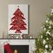 The Holiday Aisle® Holly Jolly Christmas Tree - Wrapped Canvas Print Canvas, Solid Wood in Blue/Green/Red | 27 H x 18 W x 1 D in | Wayfair