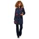 Joe Browns Womens Pretty Parka with Floral Details Blue 12