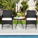 Costway 2PCS Chairs Outdoor Patio Rattan Wicker Dining Arm Seat With - 2-Piece Sets