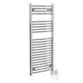 Warmehaus 250W Thermostatic Electric Heated Towel Rail Radiator Warmer - 1100 x 500mm Bathroom Ladder Radiator Chrome Curved Heated towel rail