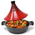 Joeji's Kitchen Large Aluminium Tagine Dish – Non-Stick Moroccan Tagine Dish 28 cm for Slow, Tasty and Tender Cooking of Meat and Fish – Moroccan Tagine Induction, Gas and Vitroceramic