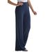Plus Size Women's Everyday Stretch Knit Wide Leg Pant by Jessica London in Navy (Size 30/32) Soft Lightweight Wide-Leg