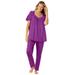 Plus Size Women's Silky 2-Piece PJ Set by Only Necessities in Fresh Berry (Size 3X) Pajamas