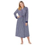 Plus Size Women's Marled Long Duster Robe by Dreams & Co. in Evening Blue Marled (Size 22/24)