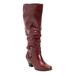 Extra Wide Width Women's The Cleo Wide Calf Boot by Comfortview in Burgundy (Size 10 1/2 WW)