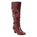 Extra Wide Width Women's The Cleo Wide Calf Boot by Comfortview in Burgundy (Size 9 1/2 WW)