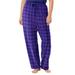 Plus Size Women's Cotton Flannel Pants by Dreams & Co. in Plum Burst Plaid (Size 26/28) Pajama Bottoms