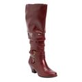 Extra Wide Width Women's The Cleo Wide Calf Boot by Comfortview in Burgundy (Size 8 1/2 WW)