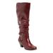 Women's The Cleo Wide Calf Boot by Comfortview in Burgundy (Size 10 1/2 M)