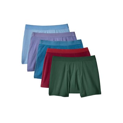 Men's Big & Tall Cotton Boxer Briefs 5-Pack by KingSize in Assorted Colors (Size 5XL)