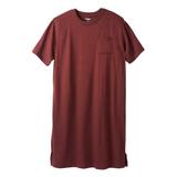 Men's Big & Tall Lightweight t-shirt nightshirt by KingSize in Heather Rich Burgundy (Size 4XL/5XL)